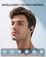 Active Noise Cancelling Ear Buds Wireless Earbuds 90H Playtime Bluetooth Headphones Stereo Bass Over-Ear Hooks Earphones with Power Display Case IPX7 Waterproof Headset for Workout/Running, Black - Image 8