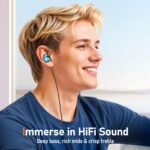 Audiovance Vibes 202M HiFi Wired Earbuds in-Ear Monitor Headphones with Mic | Clear Sound, Deep Bass, Noise-Isolating Ear Buds, Silver-Plated Cord, Comfort Fit, Gaming IEM Earphone, Case, 3.5mm Plug - Image 2