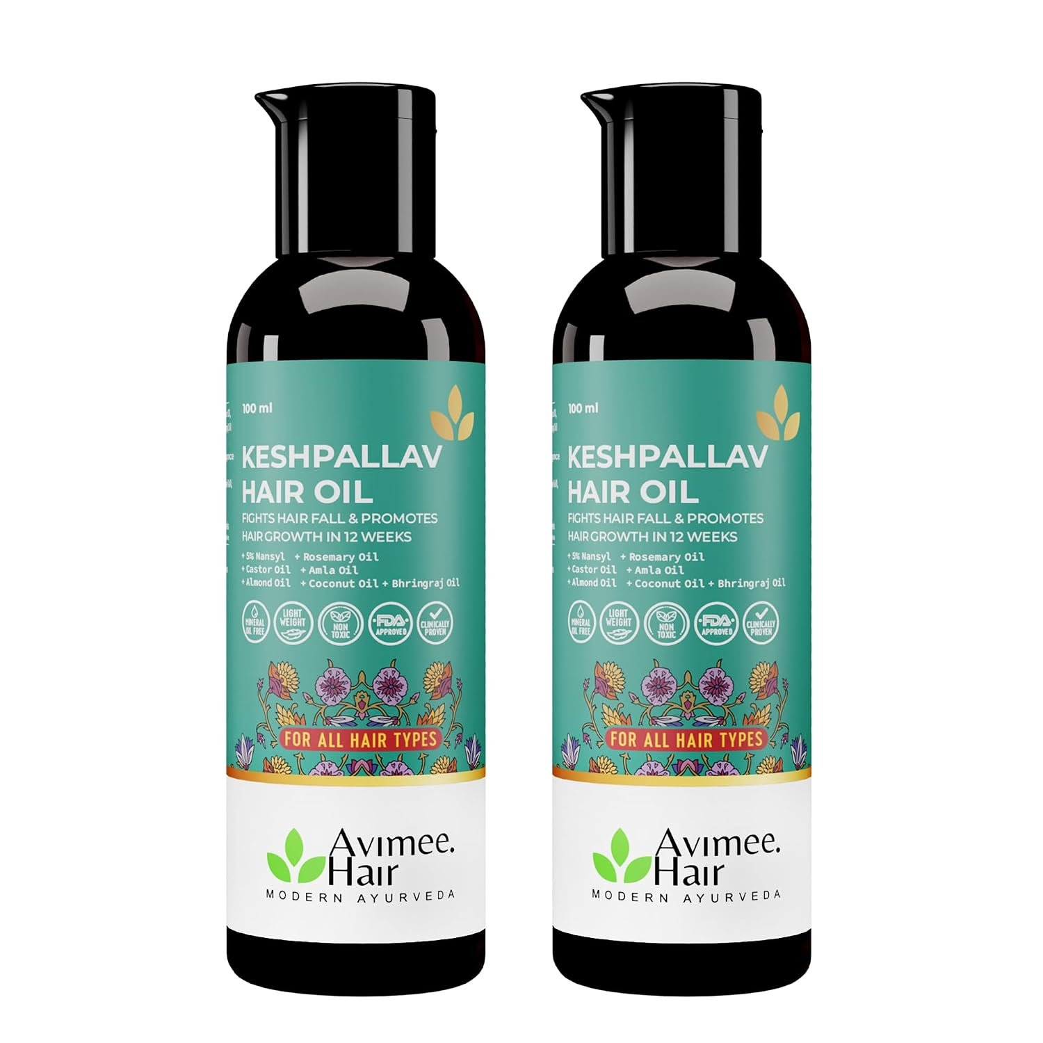 71Cmr4EvodL._SL1500_.jpg AVIMEE HERBAL Keshpallav Hair Oil for Hair Growth | For Both Men & Women | Helps to reduce Hair Fall | With Rosemary, Castor, Amla, Coconut and Bhringraj Oil | Mineral Oil Free (Pack of 2) - Image 1