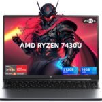 Light Gaming Laptop, ΑΜD Ryzen 7430U (Up to 4.3GHz), 16GB RAM 512GB SSD | 15.6 inch Laptop Computer, WiFi 6, BT5.2, Webcam, Type-C, Windows 11 Laptop for Student, Business