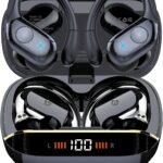Qecnato 75H Sports Wireless Earbuds Bluetooth 5.4 Headphones Stereo, Black