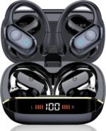 Qecnato 75H Sports Wireless Earbuds Bluetooth 5.4 Headphones Stereo, Black