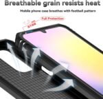 for Samsung Galaxy A17 / Galaxy A26 5G Case, with Slide Camera Cover HD Screen Protector [Military Grade Drop Tested] Ring Holder Kickstand Protective Phone Case for Samsung Galaxy A17, Black - Image 8