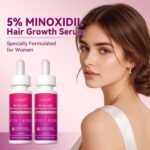 5% Minoxidil Hair Growth Women, Minoxidil for Women Hair Growth Serum with Biotin & Castor Oil, Helps Reduce Hair Loss & Thinning, Strengthens Roots, 60ml x 2 Bottles - Image 7