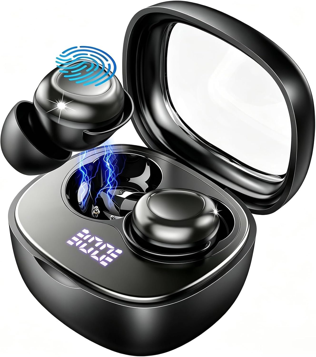 71H2j5Sz0wL._AC_SL1500_.jpg Wireless Earbuds, Hybrid ANC 40dB Noise Cancelling Headphones, 50H Playtime, Bluetooth 5.4, 10mm Drivers with 5 EQ, ENC Dual Mic, IPX7 Waterproof, Digital Battery Display iOS/Android Sport/Sleep - Image 1
