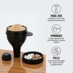 2Pack Protein Powder Container to go Portable Supplement Funnels for Filling Bottles with Protein Powder Compartment Pill Storage, Great for Workout, Travel, to-Go, Fitness - Image 2