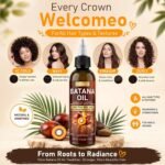 Batana Oil for Hair Growth–100% Pure Unrefined with Rosemary, Castor & Pumpkin Seed Oils, Infused with Biotin | Strengthens, Repairs Scalp, Nourishes & Reduces Hair Loss for Men & Women– 4 oz x 2 Pack - Image 7
