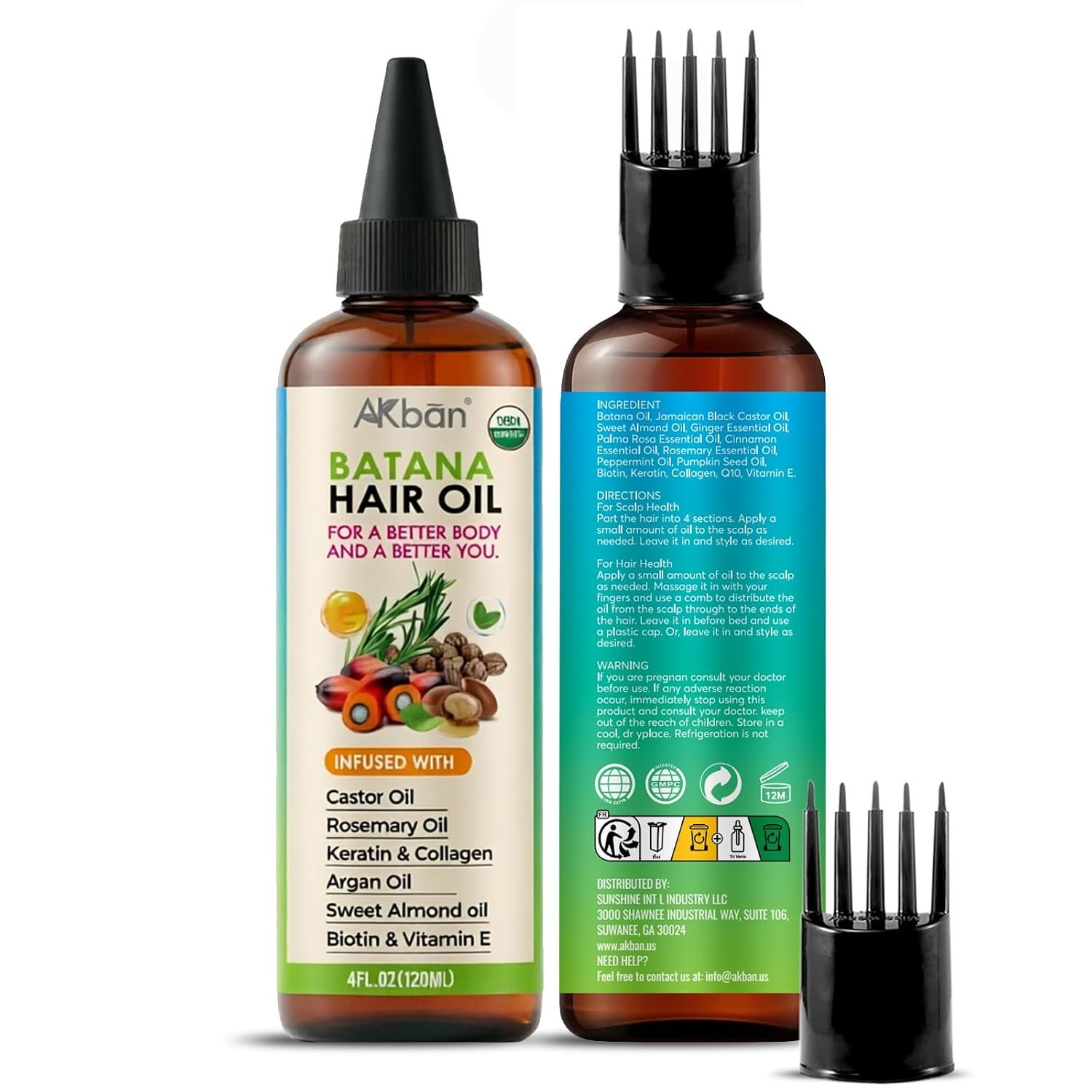 71JXo4A3RQL._SL1500_.jpg AKBAN Blend of Pure Batana Oil for Hair Growth With Castor, Rosemary, Infused With Biotin, Keratin & Vitamin E, Blend of Effective Hair Oils for Hair Growth-Strengthening Treatment for Healthy Hair - Image 1