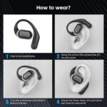 Open Ear Wireless Earbuds Bluetooth Headphones, 80H Playtime Stereo Ear Buds with ENC Noise Cancelling, Fast Charging, IPX7 Waterproof Sports Earphones with Earhook for Running/Workouts (Black) - Image 4