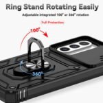 for Samsung Galaxy A17 / Galaxy A26 5G Case, with Slide Camera Cover HD Screen Protector [Military Grade Drop Tested] Ring Holder Kickstand Protective Phone Case for Samsung Galaxy A17, Black - Image 5