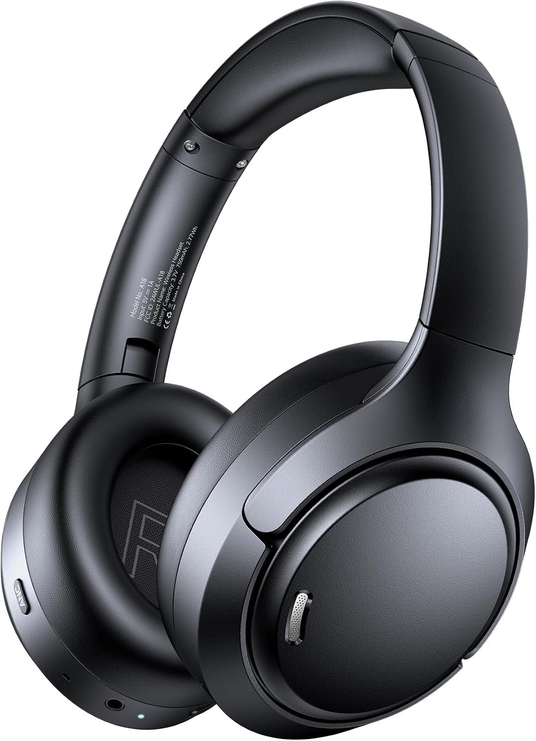 71PLr-335iL._AC_SL1500_.jpg Hybrid Active Noise Cancelling Bluetooth 6.0 Headphones 120H Long Playtime, 6 ENC Mic, Over Ear Headphones Wireless, Hi-Res Audio, Memory Foam Earcup, Transparency Mode ANC Headphone for Travel Office - Image 1