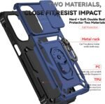 for Samsung Galaxy A26 5G Case with Camera Lens Cover HD Screen Protector, Dual Layer Military-Grade Drop Tested Magnetic Ring Holder Kickstand Protective Phone Case for Samsung Galaxy A26 5G (Navy) - Image 7