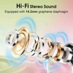 Aptkdoe Wireless Earbuds 75H Bluetooth 5.4 Sport Headphones with Earhooks | IPX7 Waterproof In-ear Buds Feature ENC Noise Cancelling Mic. Stereo Sound Device for Gym Running Workout, Rose Gold - Image 3