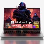 2026 15.6" FHD Gaming Laptop, AMD Ryzen 7 6800H(up to 4.7GHz), 24GB RAM, 1TB NVMe SSD, Windows 11 Pro Laptop Computer with Backlit Keyboard, 6 Ports for Gaming, Programming, Video Editing