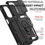for Samsung Galaxy A17 / Galaxy A26 5G Case, with Slide Camera Cover HD Screen Protector [Military Grade Drop Tested] Ring Holder Kickstand Protective Phone Case for Samsung Galaxy A17, Black - Image 7