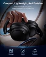 Hybrid Active Noise Cancelling Headphones, Over-Ear Bluetooth Headphone with Hi-Res Audio, 90H Playtime, Deep Bass, Transparency Mode, Foldable Comfort Cups, Graduation Gifts for Travel Office - Black - Image 8