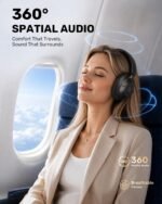 Boean Active Noise Cancelling Headphones, Bluetooth 6.0 Wireless Over Ear Headphones with 120H Playtime, 360° Spatial Audio & 5 ENC Mics, Soft Memory Foam, Transparency Mode for Office Travel Gaming - Image 4