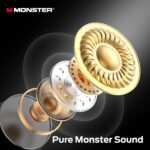 Monster N-Lite 208 Bluetooth 5.4 Wireless Earbuds | Built-In Microphone With Touch Control, 30 Hours Playback, Type-C Fast Charging, For Running & Daily Workout, Black - Image 2
