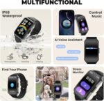 Fitness Tracker (Answer/Make Call)，Smart Watch 24/7 Heart Rate Spo2 Blood Oxygen Monitor Sleep Tracker, 120 Sports Modes Pedometer Calorie Step Tracker, Waterproof Activity Tracker for Women Men Black - Image 8