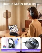 Active Noise Cancelling Headphones,78H Over Ear Headset | Bluetooth 6.0,Hi-Res,Low Latency,Foldable Bluetooth Headphones,Ideal for Travel,Workout,Office,Cellphone PC,Deep Black - Image 7