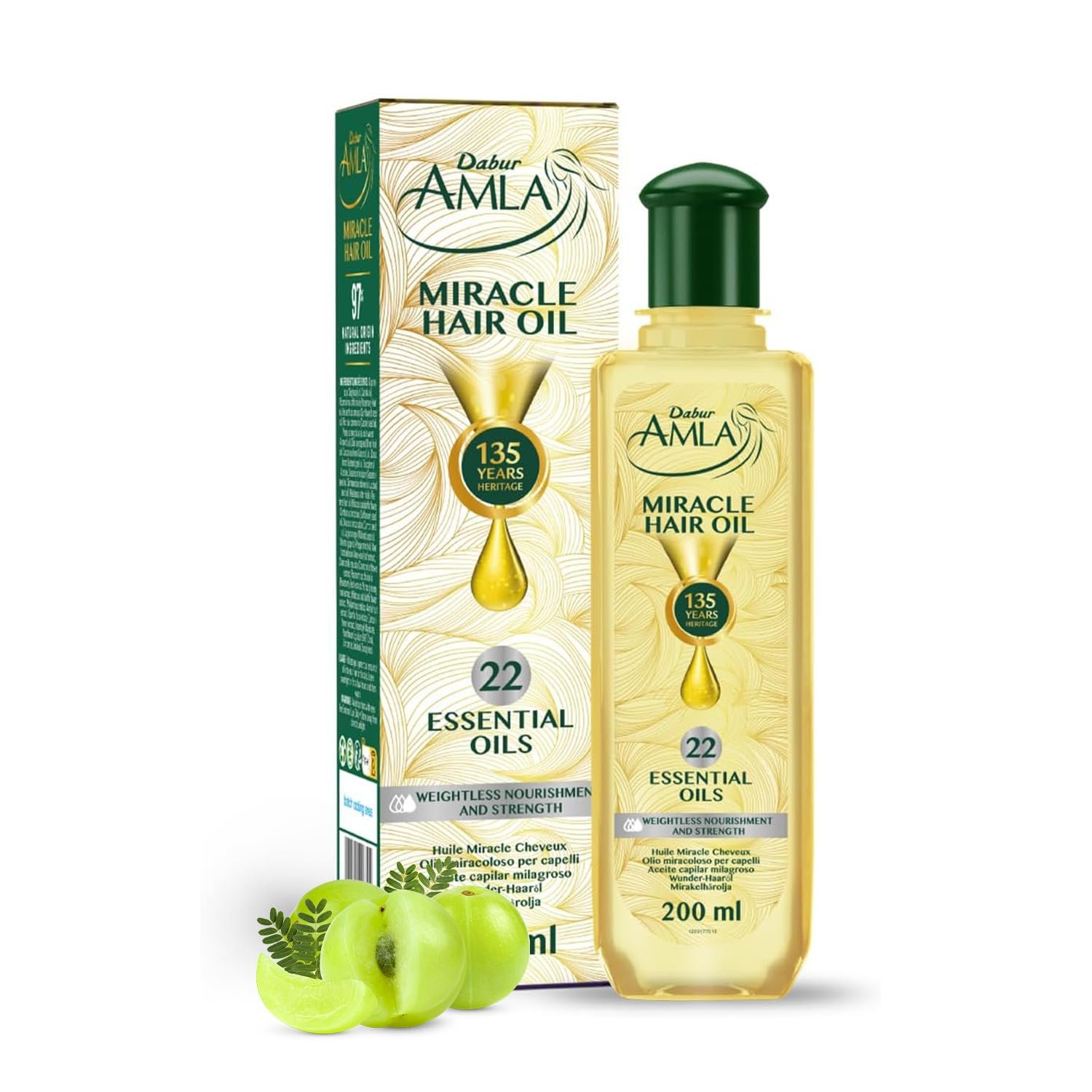71c3LBpJgL._SL1500_.jpg Dabur Amla Luxe Hair Oil – Ayurvedic Hair Oil w/Pure Amla for Scalp, 200ml - Image 1
