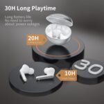Monster N-Lite 203 AirLinks Wireless Earbuds, Bluetooth 5.3 Headphones HiFi Stereo, Wireless Earphones with 30H Playback, Type-C Charging, HD Clear Call, Touch Control, IPX6 in-Ear Earbuds, Silver - Image 7