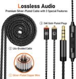 Audiovance Vibes 202M HiFi Wired Earbuds in-Ear Monitor Headphones with Mic | Clear Sound, Deep Bass, Noise-Isolating Ear Buds, Silver-Plated Cord, Comfort Fit, Gaming IEM Earphone, Case, 3.5mm Plug - Image 4