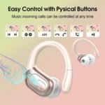 Aptkdoe Wireless Earbuds 75H Bluetooth 5.4 Sport Headphones with Earhooks | IPX7 Waterproof In-ear Buds Feature ENC Noise Cancelling Mic. Stereo Sound Device for Gym Running Workout, Rose Gold - Image 7
