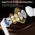 Monster N-Lite 203 AirLinks Wireless Earbuds, Bluetooth 5.3 Headphones HiFi Stereo, Wireless Earphones with 30H Playback, Type-C Charging, HD Clear Call, Touch Control, IPX6 in-Ear Earbuds, Silver - Image 3