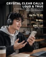 Boean Active Noise Cancelling Headphones, Bluetooth 6.0 Wireless Over Ear Headphones with 120H Playtime, 360° Spatial Audio & 5 ENC Mics, Soft Memory Foam, Transparency Mode for Office Travel Gaming - Image 6