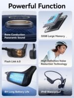 Sanag Swimming Bone Conduction Headphones Earbuds IPX8 Waterproof Underwater 8H Playtime Wireless Bluetooth Earphones with 32GB MP3 for Running Cycling Sport, Blue - Image 7