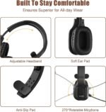 Trucker Bluetooth Headset V5.0, Wireless Headset with Noise Canceling&Mute Microphone for Cell Phones, On Ear Bluetooth Headphone for Computer, Zoom Meetings, Skype, Home Office - Image 3