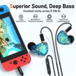 Audiovance Vibes 202M HiFi Wired Earbuds in-Ear Monitor Headphones with Mic | Clear Sound, Deep Bass, Noise-Isolating Ear Buds, Silver-Plated Cord, Comfort Fit, Gaming IEM Earphone, Case, 3.5mm Plug - Image 3