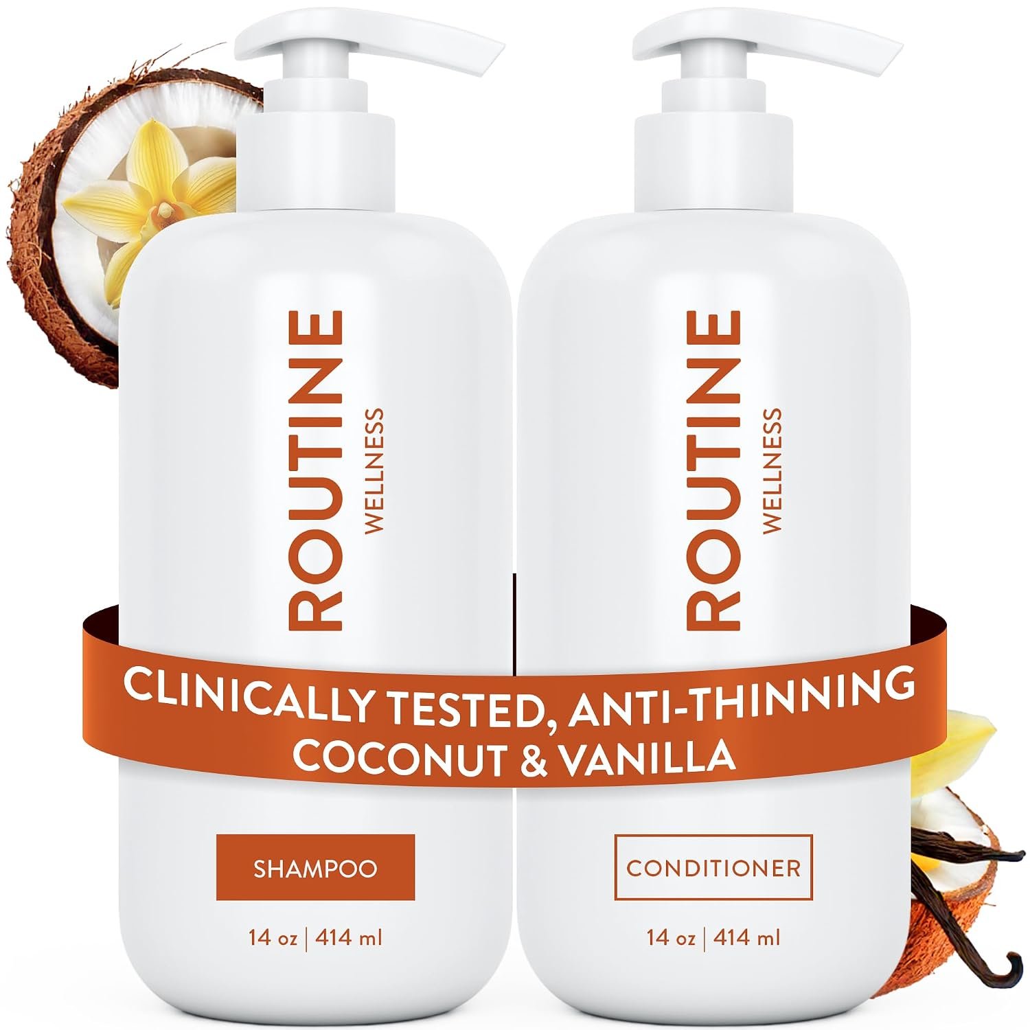 71ncDlFUGJL._SL1500_.jpg Routine Wellness Anti-Thinning Shampoo & Conditioner - Vanilla & Coconut - Image 1