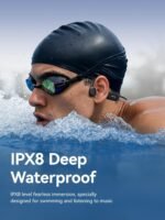 Sanag Swimming Bone Conduction Headphones Earbuds IPX8 Waterproof Underwater 8H Playtime Wireless Bluetooth Earphones with 32GB MP3 for Running Cycling Sport, Blue - Image 2