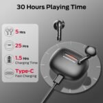 Monster N-Lite 208 Bluetooth 5.4 Wireless Earbuds | Built-In Microphone With Touch Control, 30 Hours Playback, Type-C Fast Charging, For Running & Daily Workout, Black - Image 4