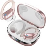 HAOYUYAN Sports Bluetooth Headphones, 80Hrs Playtime Wireless Earbuds with LED Power Display, IPX7 Waterproof Earphones for Workout/Running, Noise Canceling Headset Ear Buds