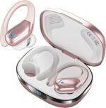 HAOYUYAN Sports Bluetooth Headphones, 80Hrs Playtime Wireless Earbuds with LED Power Display, IPX7 Waterproof Earphones for Workout/Running, Noise Canceling Headset Ear Buds