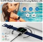 Smart Watch for Men Women, 1.83" HD Touch Screen Smartwatch with Bluetooth Call, 5 ATM Waterproof, 130+ Sport Modes Fitness Tracker Heart Rate Sleep Monitor Pedometer, Compatible with Android iPhone - Image 7