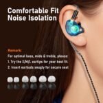 Audiovance Vibes 202M HiFi Wired Earbuds in-Ear Monitor Headphones with Mic | Clear Sound, Deep Bass, Noise-Isolating Ear Buds, Silver-Plated Cord, Comfort Fit, Gaming IEM Earphone, Case, 3.5mm Plug - Image 9