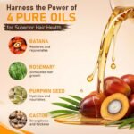 Batana Oil for Hair Growth–100% Pure Unrefined with Rosemary, Castor & Pumpkin Seed Oils, Infused with Biotin | Strengthens, Repairs Scalp, Nourishes & Reduces Hair Loss for Men & Women– 4 oz x 2 Pack - Image 2