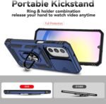 for Samsung Galaxy A26 5G Case with Camera Lens Cover HD Screen Protector, Dual Layer Military-Grade Drop Tested Magnetic Ring Holder Kickstand Protective Phone Case for Samsung Galaxy A26 5G (Navy) - Image 6