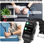 Fitness Tracker (Answer/Make Call)，Smart Watch 24/7 Heart Rate Spo2 Blood Oxygen Monitor Sleep Tracker, 120 Sports Modes Pedometer Calorie Step Tracker, Waterproof Activity Tracker for Women Men Black - Image 2