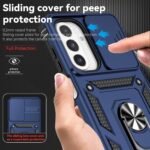 for Samsung Galaxy A26 5G Case with Camera Lens Cover HD Screen Protector, Dual Layer Military-Grade Drop Tested Magnetic Ring Holder Kickstand Protective Phone Case for Samsung Galaxy A26 5G (Navy) - Image 3