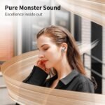 Monster N-Lite 203 AirLinks Wireless Earbuds, Bluetooth 5.3 Headphones HiFi Stereo, Wireless Earphones with 30H Playback, Type-C Charging, HD Clear Call, Touch Control, IPX6 in-Ear Earbuds, Silver - Image 2