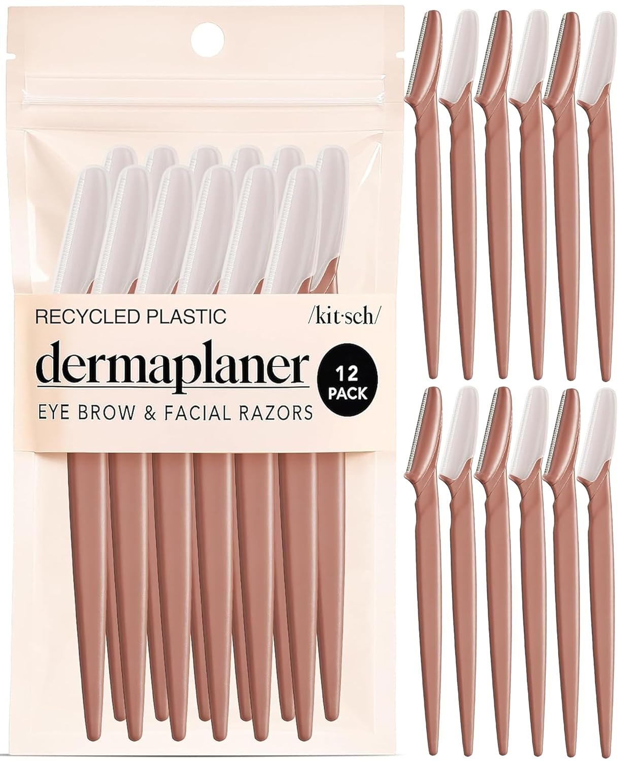 81CtXhDOXSL._SL1500_.jpg Kitsch Dermaplane Razor for Women Face – Terracotta, 12 pcs - Image 1