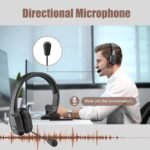 Trucker Bluetooth Headset V5.0, Wireless Headset with Noise Canceling&Mute Microphone for Cell Phones, On Ear Bluetooth Headphone for Computer, Zoom Meetings, Skype, Home Office - Image 6