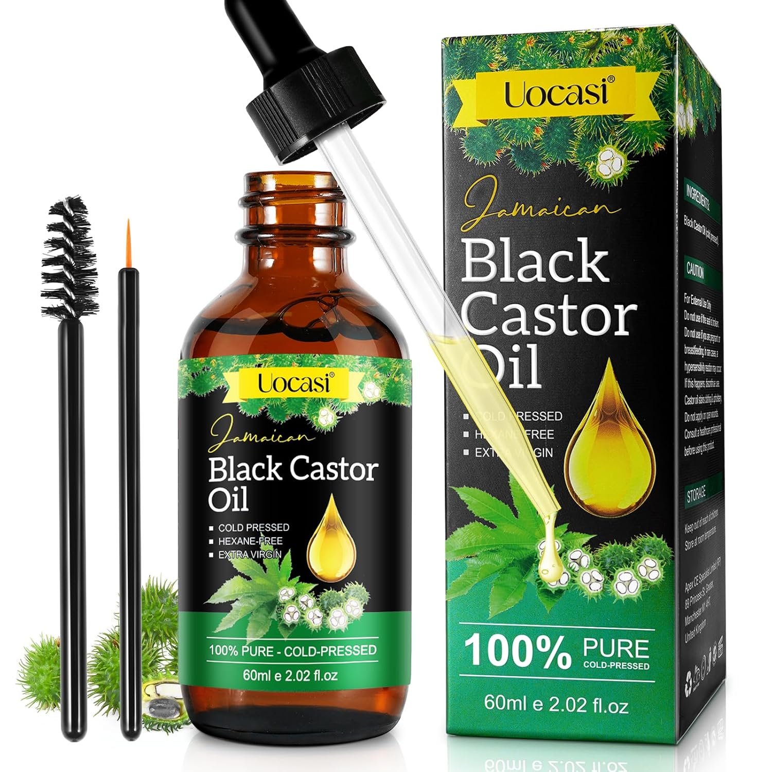 81Or4jxgiLL._SL1500_.jpg Jamaican Black Castor Oil - 100% Pure and Organic, Cold Pressed in Glass Bottles for Hair Growth, Eyebrow Nourishment, and Skin Hydration - Image 1