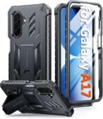 FNTCASE for Samsung Galaxy A17-5G Phone Case with Built-in Screen Protector | Rugged Kickstand, 20FT Military-Grade Drop Protection, Matte Textured, Heavy Duty Shockproof TPU Protective Cover
