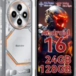 Blackview Fort 2 Rugged Phone Android 16, 10.7mm Ultra-Thin Rugged Smartphone Unlocked, 24GB + 128GB/2TB 6.56”HD+90Hz Large Dispaly, 4G T-Mobile Dual SIM IP69K Waterproof 16MP+13MP Camera, NFC/GPS